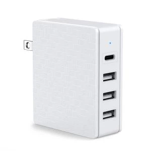 Salokāms PD+3.1A ātrās uzlādes 4 portu USB sienas lādētājs